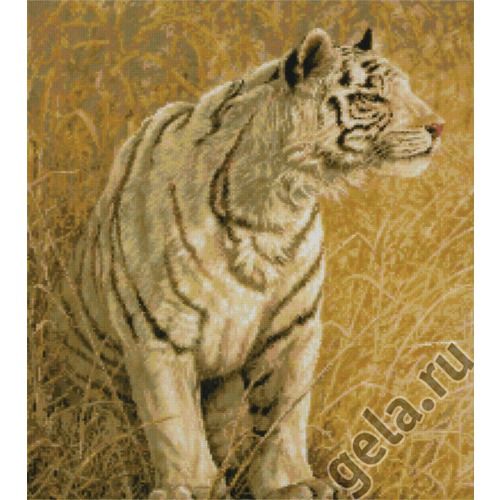 Набор для вышивания крестом Kustom Krafts Inc. &quot;Охота белого тигра&quot; (фото, вид 1)