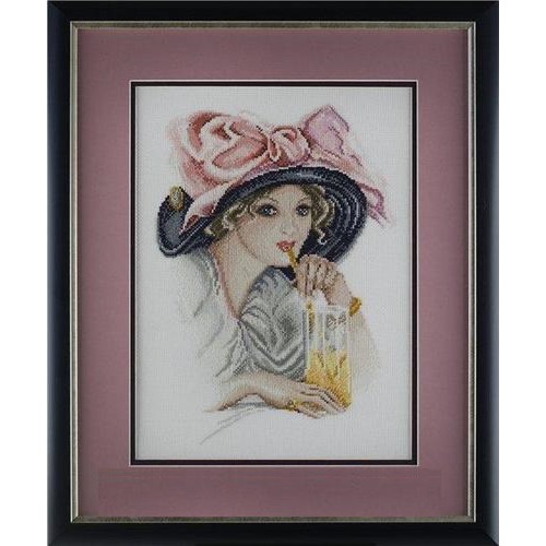 Набор для вышивания крестом Марья искусница "Девушка с розовым бантом" (фото)