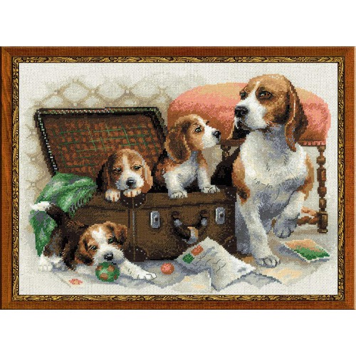 Набор для вышивания крестом Риолис "Собачье семейство"