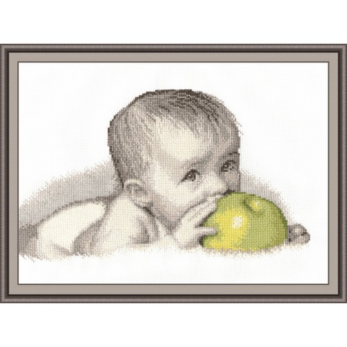 Набор для вышивания крестом Овен "Малыш с яблоком"