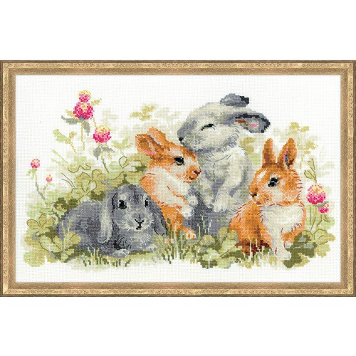 Набор для вышивания крестом Риолис "Забавные крольчата"