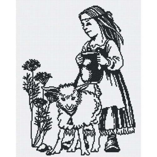 Набор для вышивания крестом М.П. Студия "Девочка с ягненком"