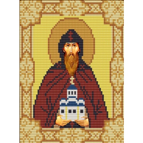 Ткань с рисунком для вышивки бисером Конёк "Святой Даниил"