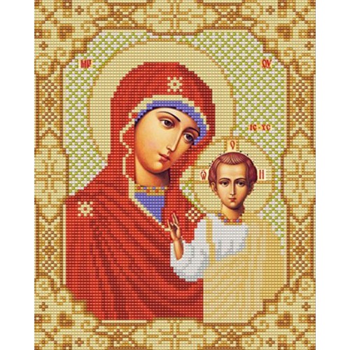Ткань с рисунком для вышивки бисером Конёк "Казанская Богородица"
