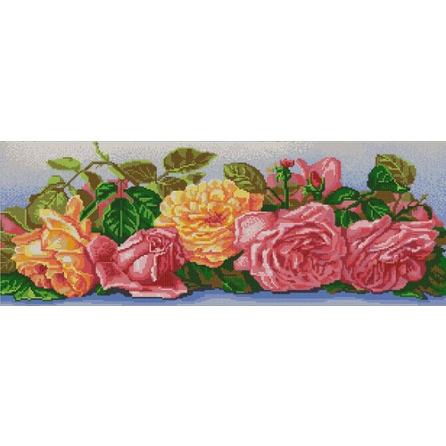 Ткань с рисунком для вышивки бисером Конёк "Розы"