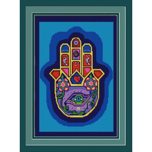 Ткань с рисунком для вышивки бисером Конёк "Хамса (рука Бога)"