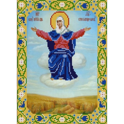 Ткань с рисунком для вышивки бисером Конёк "Богородица Спорительница Хлебов"