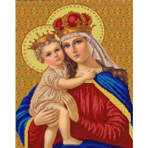 Ткань с рисунком для вышивки бисером Конёк "Мадонна с младенцем"