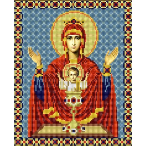 Ткань с рисунком для вышивки бисером Конёк "Богородица Неупиваемая Чаша"
