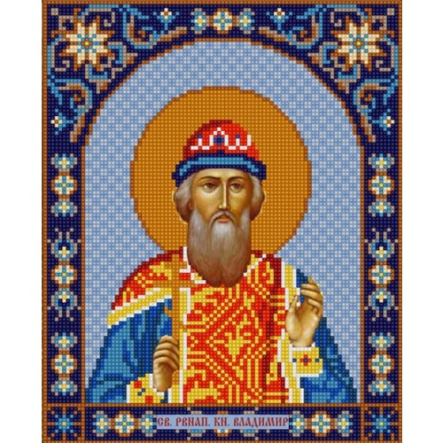 Ткань с рисунком для вышивки бисером Конёк "Святой Владимир"