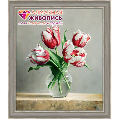 Набор для выкладывания мозаики Алмазная живопись "Распускающиеся тюльпаны"