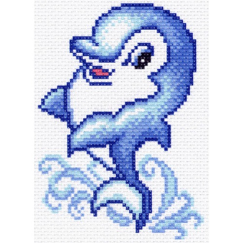 Канва с нанесенным рисунком Матрёнин посад "Дельфинчик"