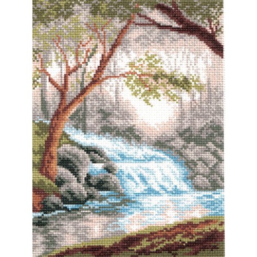 Канва с нанесенным рисунком Матрёнин посад "Маленький водопад"