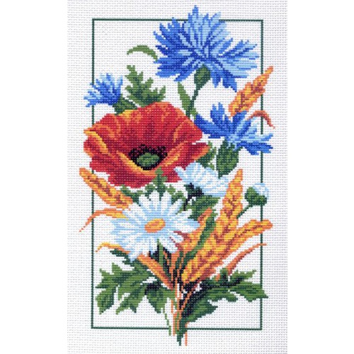 Канва с нанесенным рисунком Матрёнин посад "Полевые цветы"