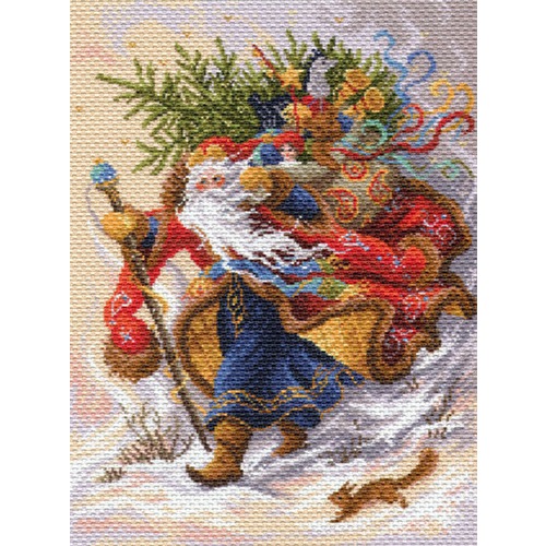Канва с нанесенным рисунком Матрёнин посад "Дед Мороз"