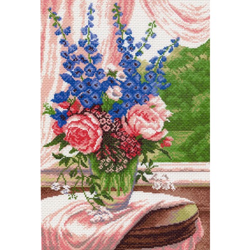 Канва с нанесенным рисунком Матрёнин посад "Цветы на окне"