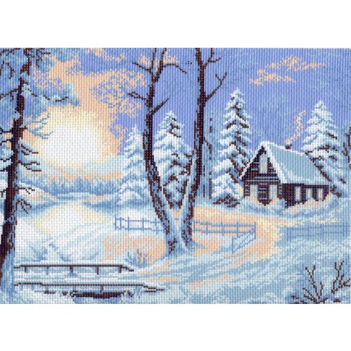 Канва с нанесенным рисунком Матрёнин посад "Замерзший домик"