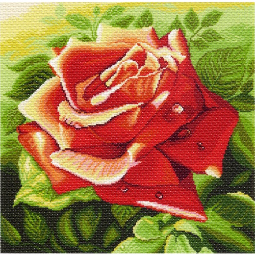Канва с нанесенным рисунком Матрёнин посад "Красная роза"
