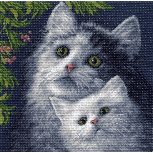 Канва с нанесенным рисунком Матрёнин посад "Кошка с котенком"