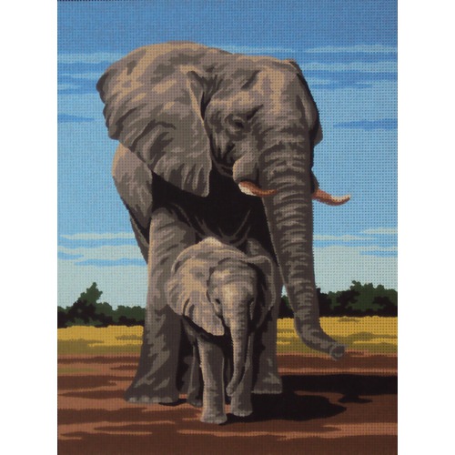 Канва с нанесенным рисунком Gobelin-L "Слоны"