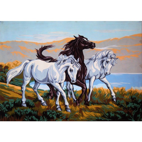 Канва с нанесенным рисунком Gobelin-L "Три коня"