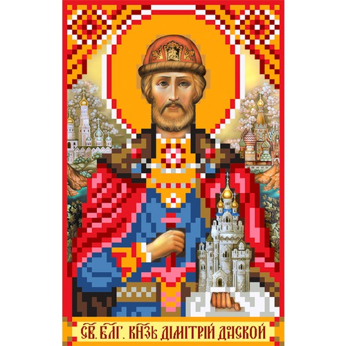 Ткань с рисунком для вышивки бисером Матрёнин посад "Святой князь Дмитрий Донской"