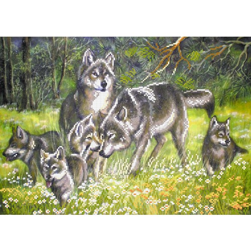 Ткань с рисунком для вышивки бисером Матрёнин посад "Волки"