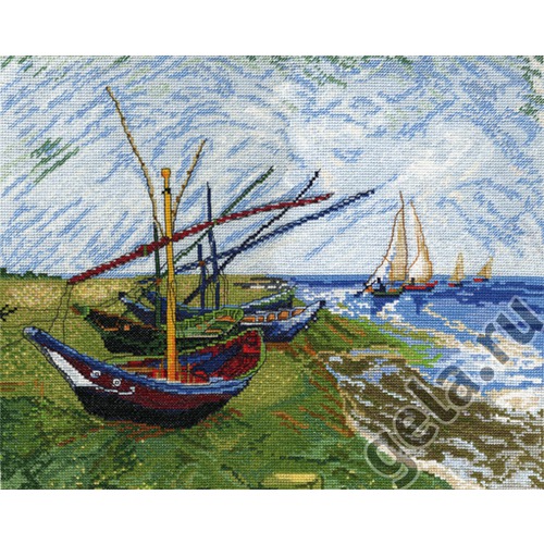 Набор для вышивания крестом Марья искусница "Лодки в Сен-Мари (Ван Гог)"