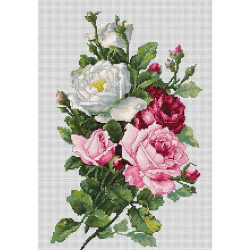 Набор для вышивания крестом Luca-S "Букет с розами"