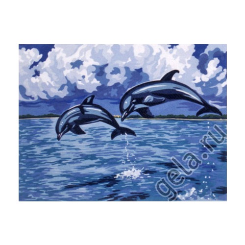 Канва с нанесенным рисунком Gobelin-L "Дельфины"