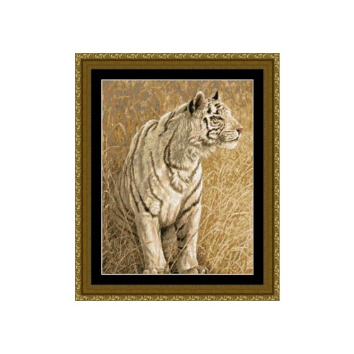 Набор для вышивания крестом Kustom Krafts Inc. &quot;Охота белого тигра&quot; (фото)