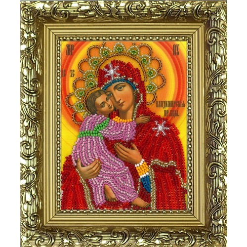 Набор для вышивания бисером Вышиваем бисером "Владимирская икона Божией Матери (+рамка)"