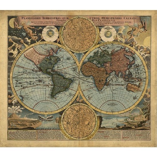 Ткань с рисунком для вышивки бисером Матрёнин посад "Карта 18 века" (фото)