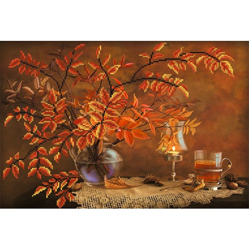 Ткань с рисунком для вышивки бисером Матрёнин посад "Осенний натюрморт"