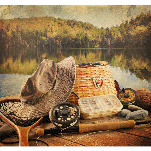 Ткань с рисунком для вышивки бисером Матрёнин посад "Рыболовный натюрморт"