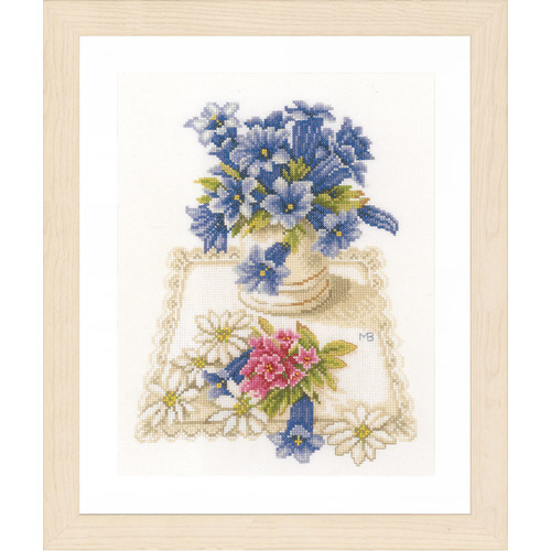 Набор для вышивания крестом LANARTE "Голубые цветы"