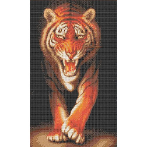 Ткань с рисунком для вышивки бисером Каролинка "Хищники. Тигр"