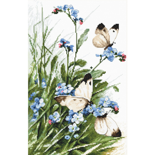     Letistitch "Butterflies and bluebird flowers"
