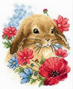 Набор для вышивания крестом Риолис "Кролик в цвета"
