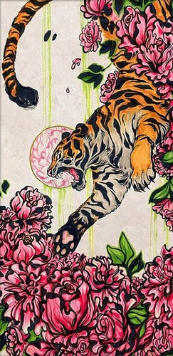 Набор для выкладывания мозаики Алмазная живопись "Иллюстрация с тигром"