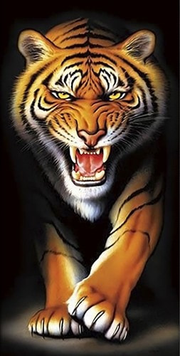Набор для выкладывания мозаики Алмазная живопись "Тигр в темноте"