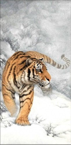 Набор для выкладывания мозаики Алмазная живопись "Тигр зимой"