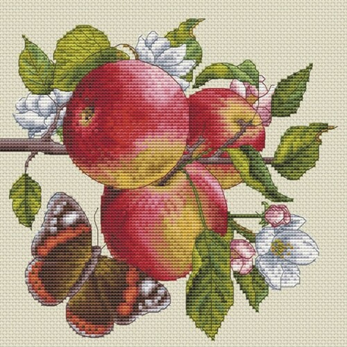 Набор для вышивания крестом Белоснежка "Яблоки на ветке"