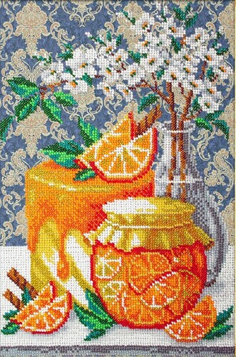 Набор для вышивания бисером Паутинка "Апельсиновый джем"
