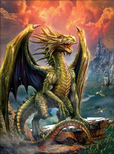 Набор для выкладывания мозаики Алмазная живопись "Сказочный дракон"
