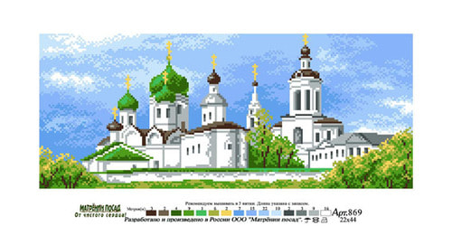 Канва с нанесенным рисунком Матрёнин посад "Церковь"