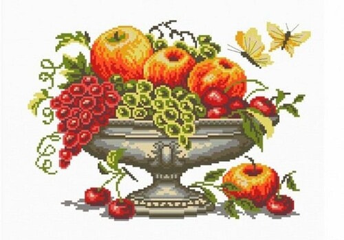 Канва с нанесенным рисунком Матрёнин посад "Ваза с фруктами"