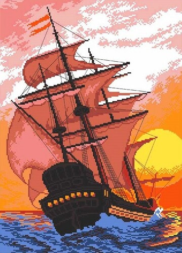 Канва с нанесенным рисунком Матрёнин посад "Алые паруса"