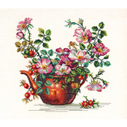 Набор для вышивания крестом Eva Rosenstand "Старый чайник с розами"