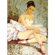 Канва с нанесенным рисунком Gobelin-L &quot;Балерина разминающая колено&quot;